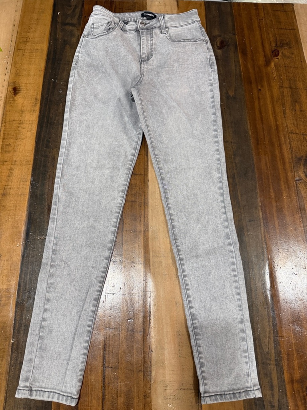 Express Light Gray Skinny Jeans - Women's